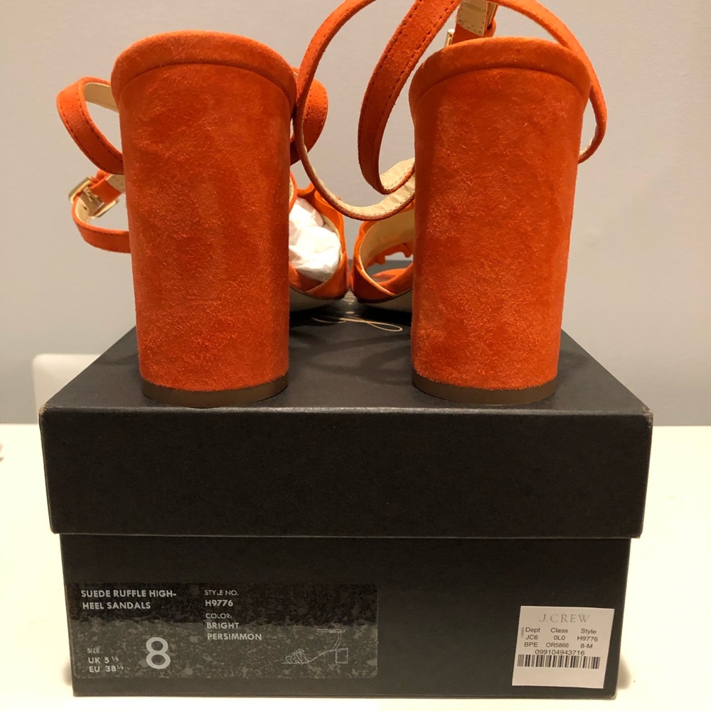 J. Crew Ruffle-strap heels in suede - Picture 4 of 8